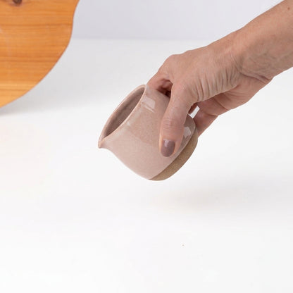 Molheira Cumbuca em cerâmica artesanal — tamanho 180ML, argila Cappuccino, esmalte Nude