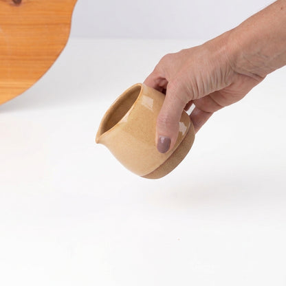 Molheira Cumbuca em cerâmica artesanal — tamanho 180ML, argila Cappuccino, esmalte Pedra Sabão