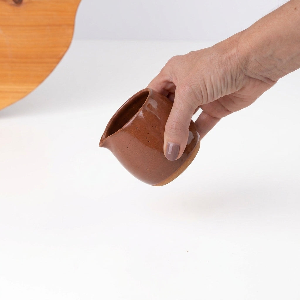 Molheira Cumbuca em cerâmica artesanal — tamanho 180ML, argila Cappuccino, esmalte Sol de Terracota