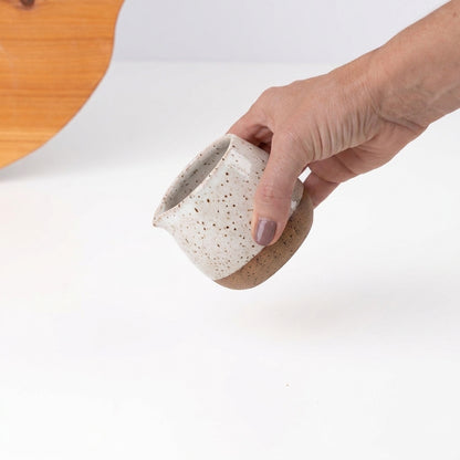 Molheira Cumbuca em cerâmica artesanal — tamanho 180ML, argila Flocos, esmalte Branco AMME