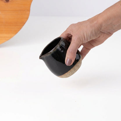 Molheira Cumbuca em cerâmica artesanal — tamanho 180ML, argila Flocos, esmalte Preto Ébano