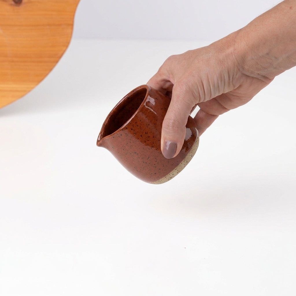 Molheira Cumbuca em cerâmica artesanal — tamanho 180ML, argila Flocos, esmalte Sol de Terracota