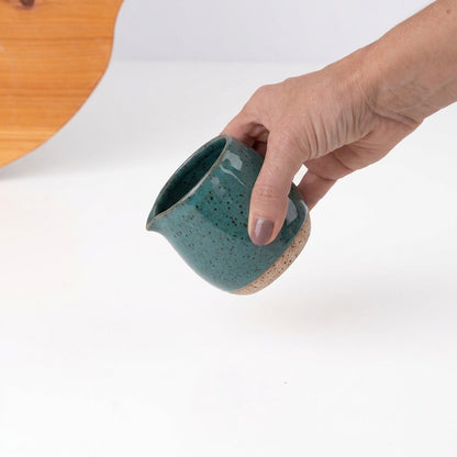 Molheira Cumbuca em cerâmica artesanal — tamanho 180ML, argila Flocos, esmalte Verde Exército