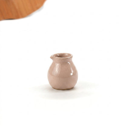 Molheira Esfera com bico em cerâmica artesanal — argila Cappuccino, esmalte Nude