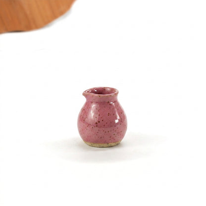 Molheira Esfera com bico em cerâmica artesanal — argila Flocos, esmalte Rosa Barbie