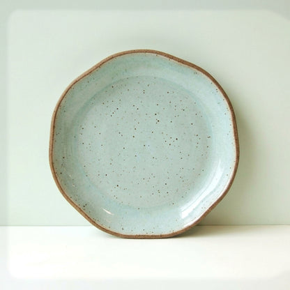 Prato Encontro Salada Orgânico em cerâmica artesanal — argila Flocos, esmalte Jujuba