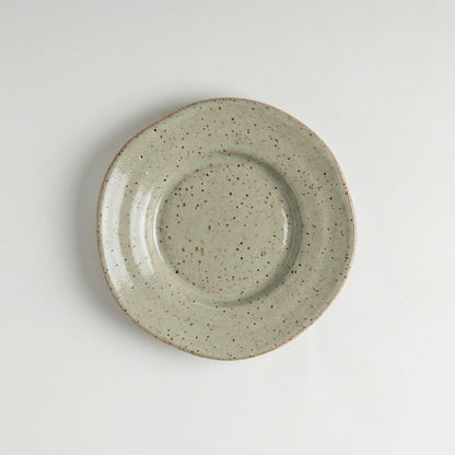 Prato Flor fundo orgânico em cerâmica artesanal — argila Flocos, esmalte Verde Pompeia