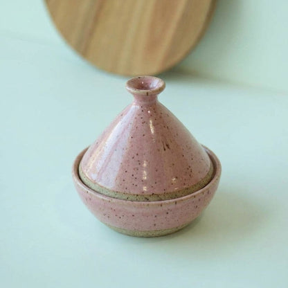 Saleiro Marroquino em cerâmica artesanal — argila Flocos, esmalte Rosa Barbie