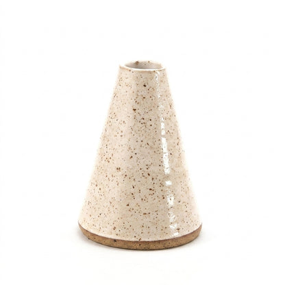 Vaso Cone em cerâmica artesanal — tamanho 11CM, argila Flocos, esmalte Pedra Sabão