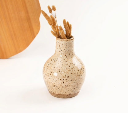 Vaso Moringa em cerâmica artesanal — argila Flocos, esmalte Pedra Sabão
